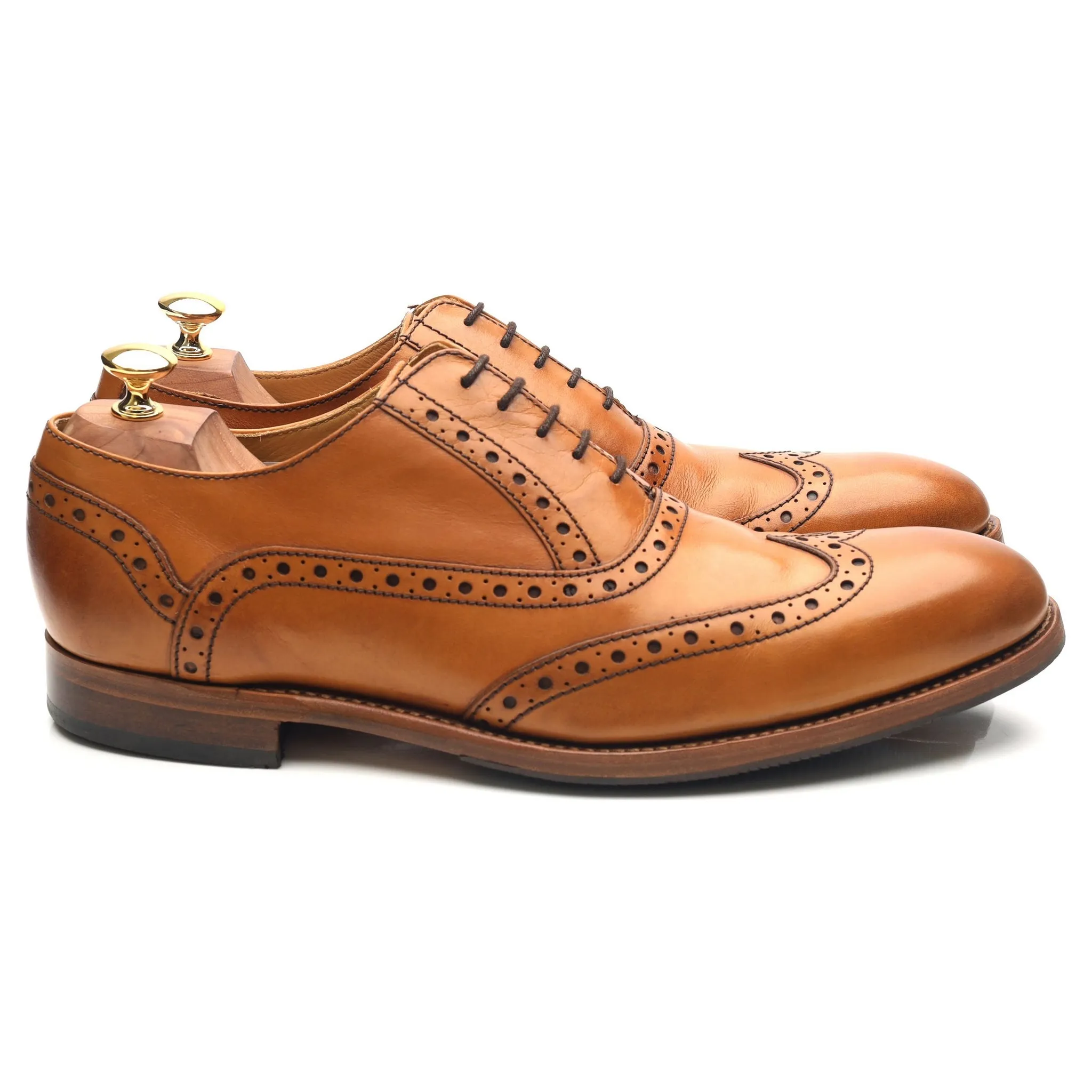 'Grant' Tan Brown Leather Brogues UK 10 F