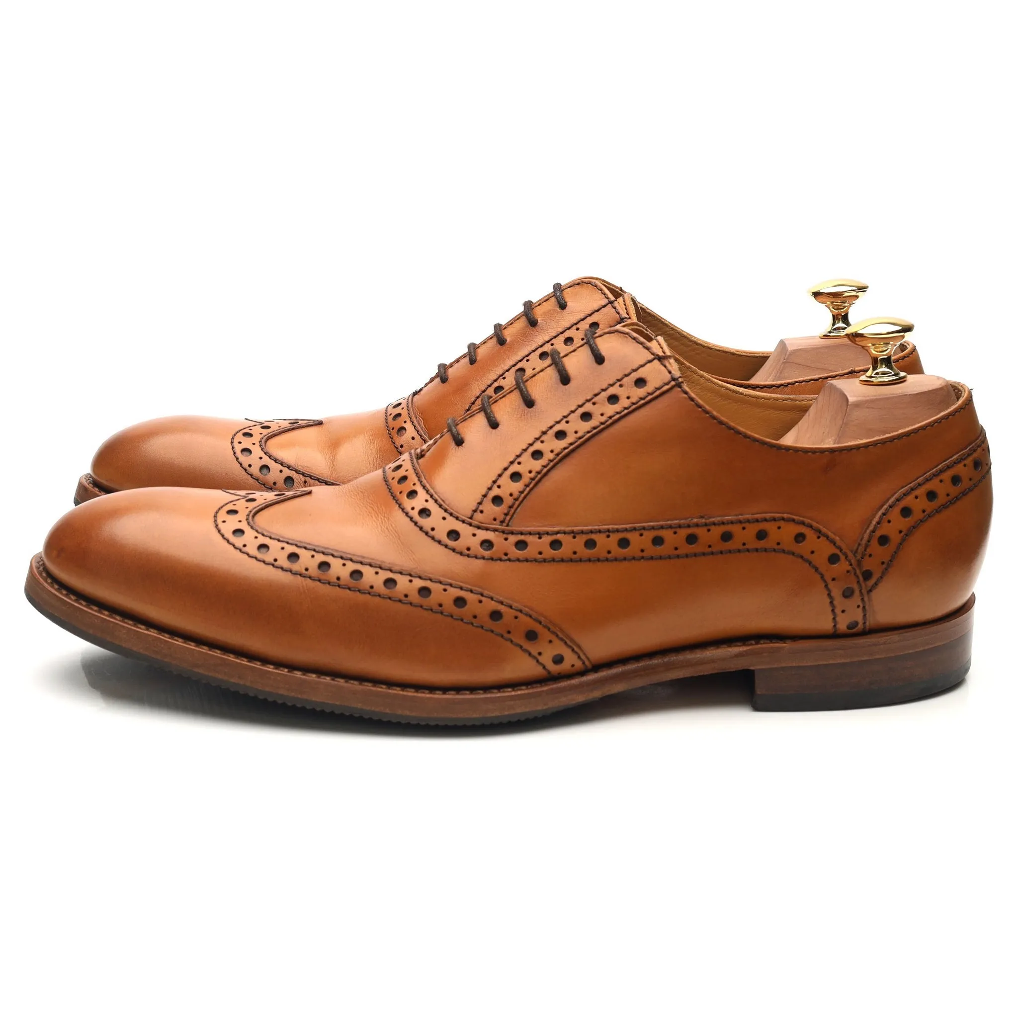 'Grant' Tan Brown Leather Brogues UK 10 F