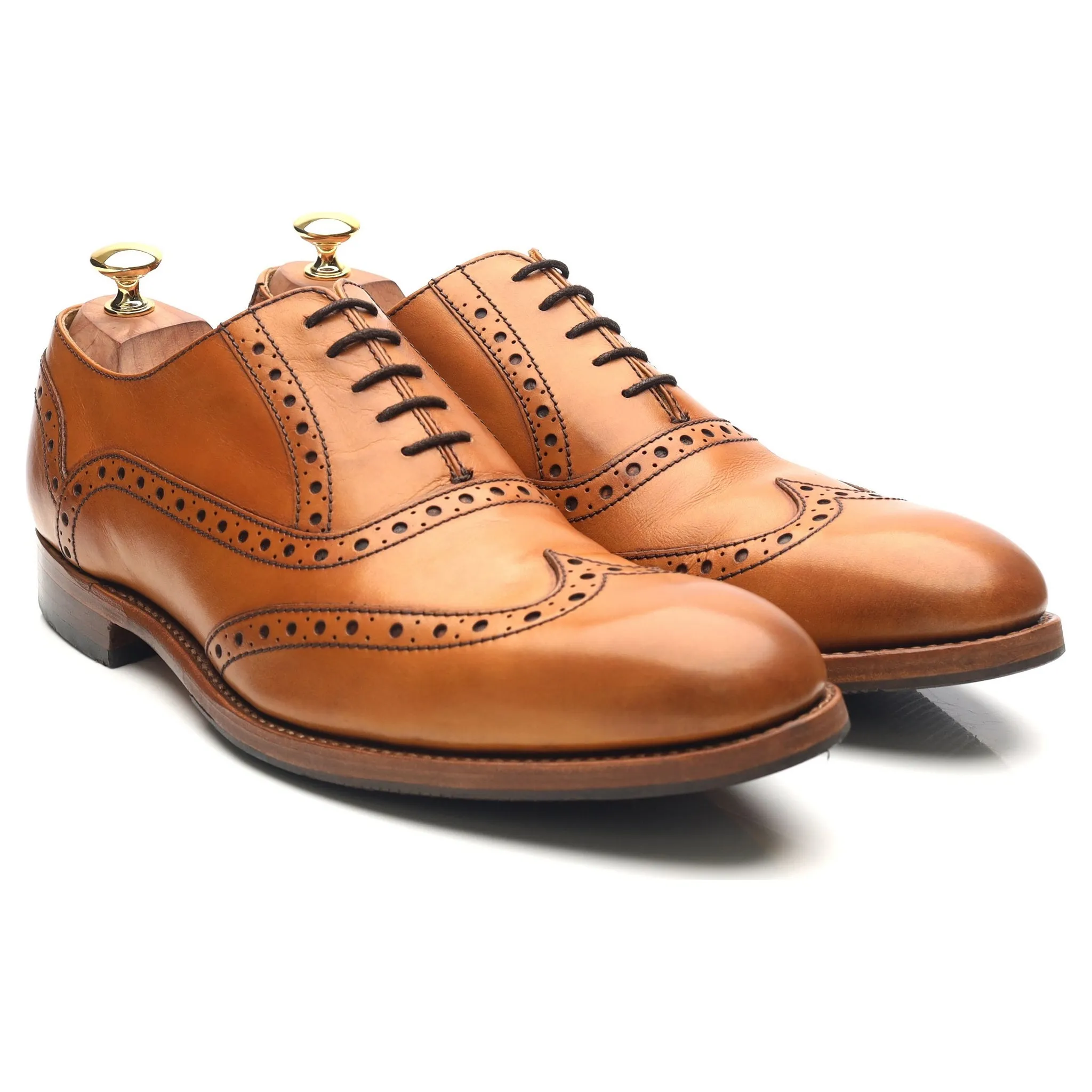 'Grant' Tan Brown Leather Brogues UK 10 F