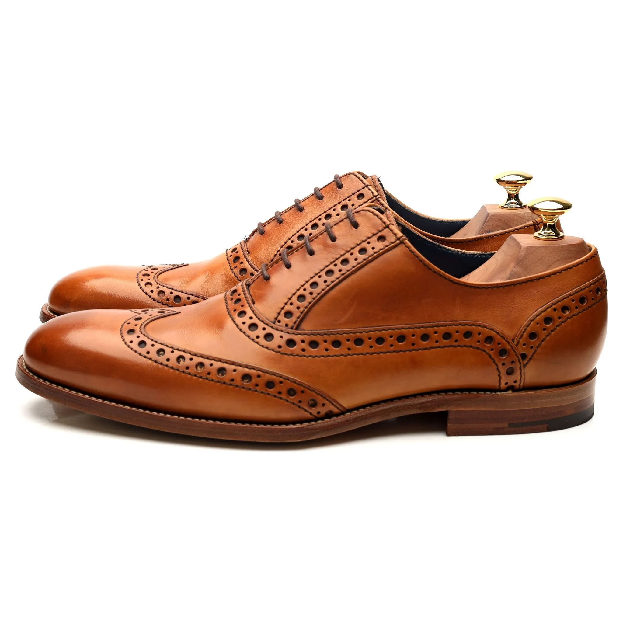 'Grant' Tan Brown Leather Brogues UK 9 F