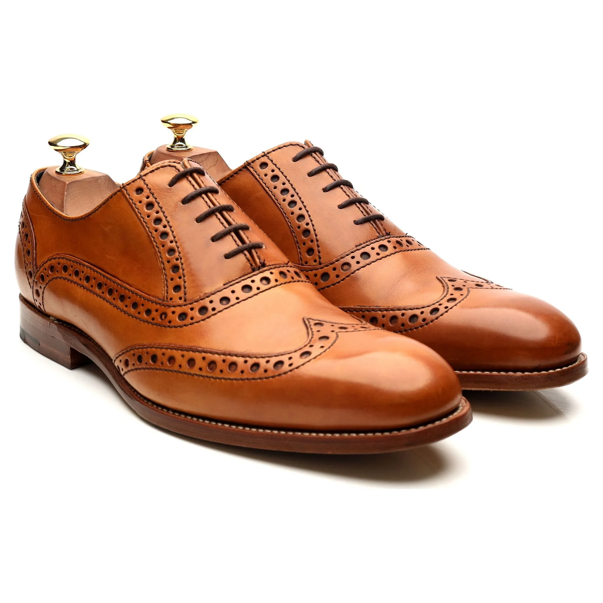 'Grant' Tan Brown Leather Brogues UK 9 F