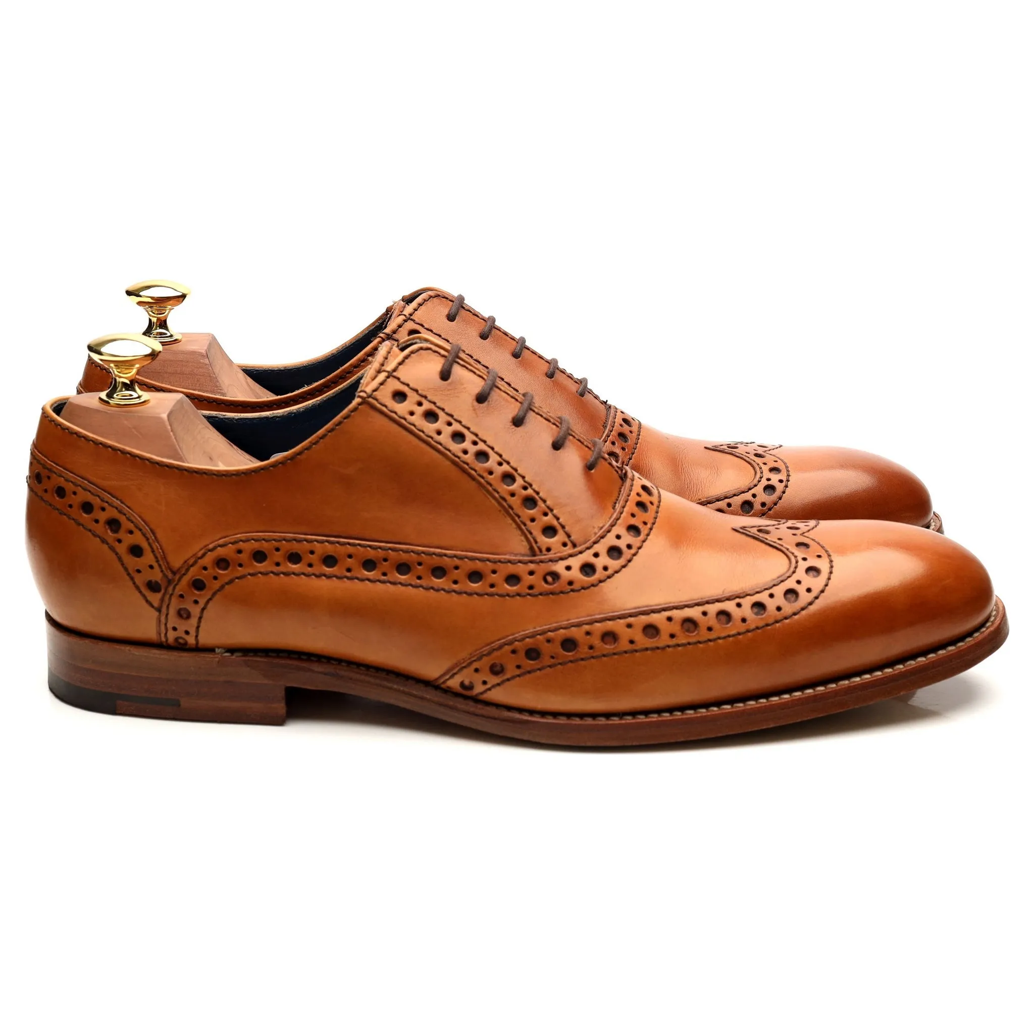 'Grant' Tan Brown Leather Brogues UK 9 F