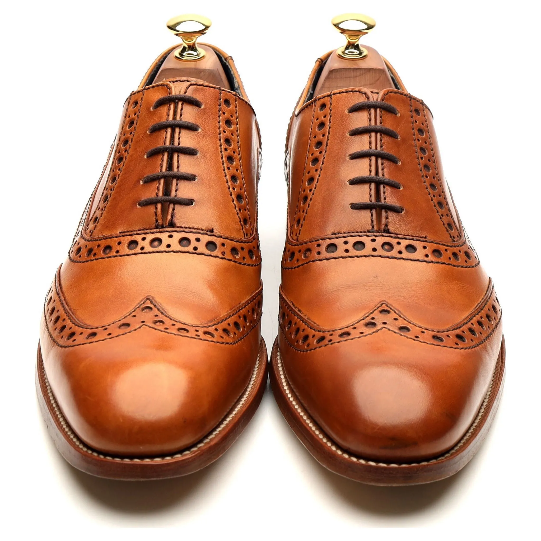 'Grant' Tan Brown Leather Brogues UK 9 F