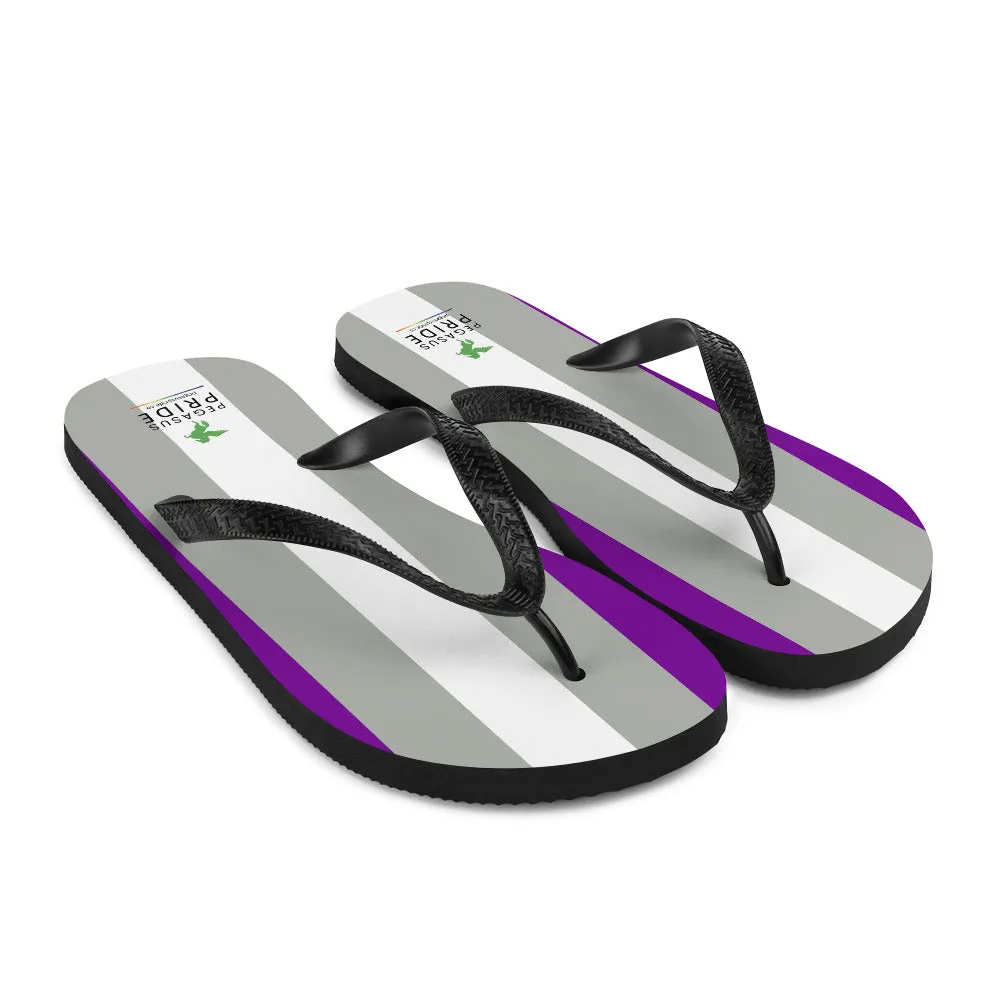 Greysexual Pride Flag Flip-Flops Sandals