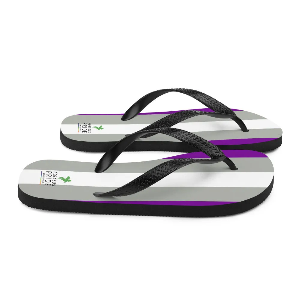 Greysexual Pride Flag Flip-Flops Sandals