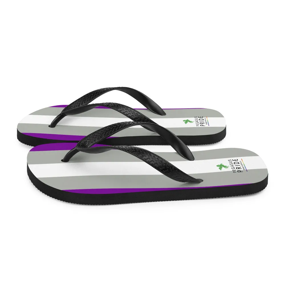 Greysexual Pride Flag Flip-Flops Sandals