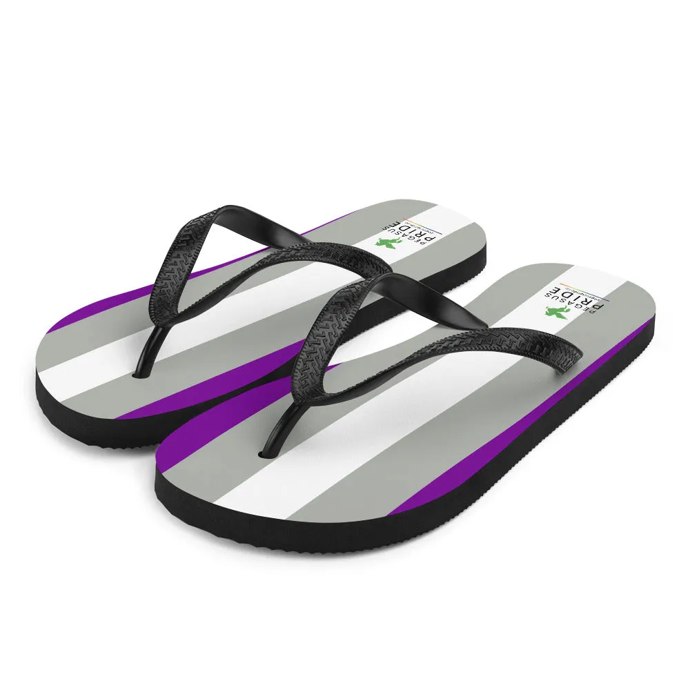 Greysexual Pride Flag Flip-Flops Sandals