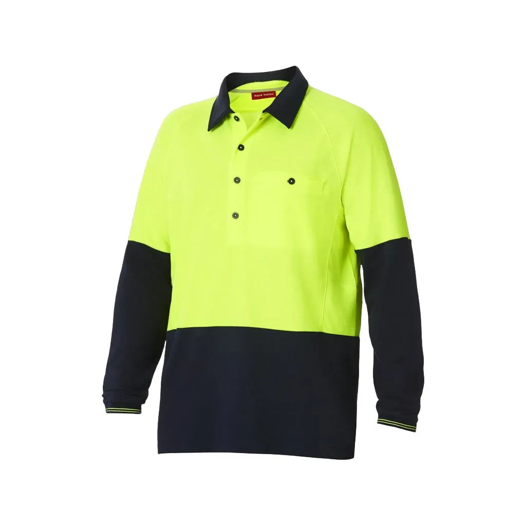 Hard Yakka Core Hi-vis 2 Tone Vented Long Sleeve Polo (Y11389)