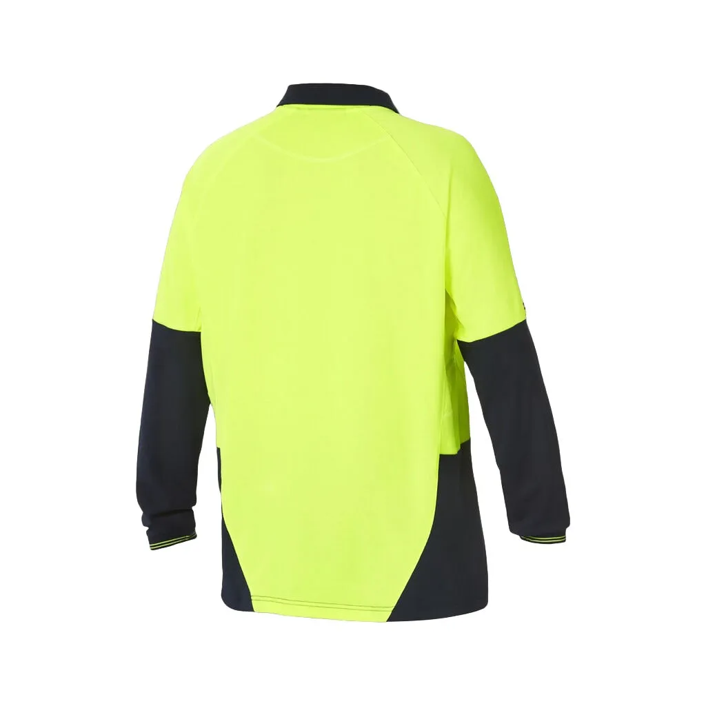 Hard Yakka Core Hi-vis 2 Tone Vented Long Sleeve Polo (Y11389)