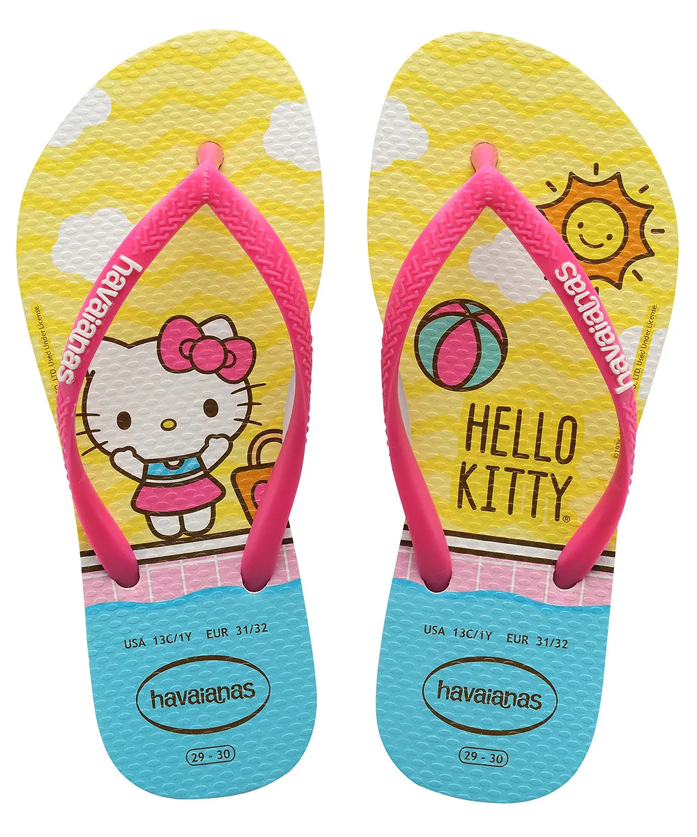 Havaianas Slim Hello Kitty In White Pink For Kids