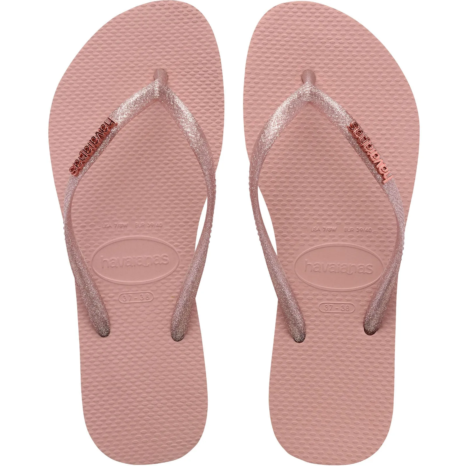 Havaianas Slim Logo Metallic Flip Flops