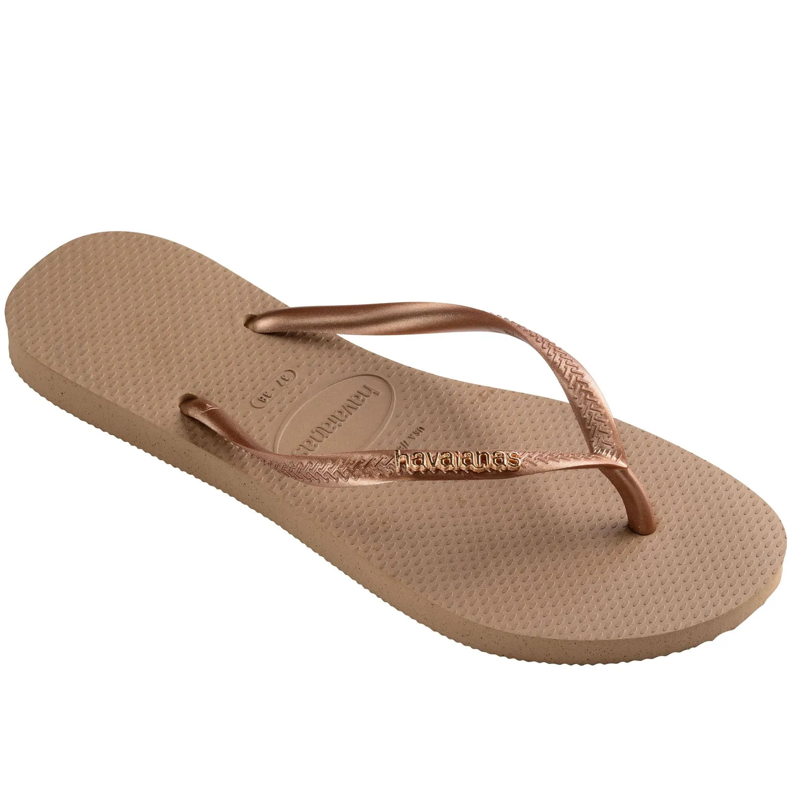 Havaianas Slim Logo Metallic Flip Flops