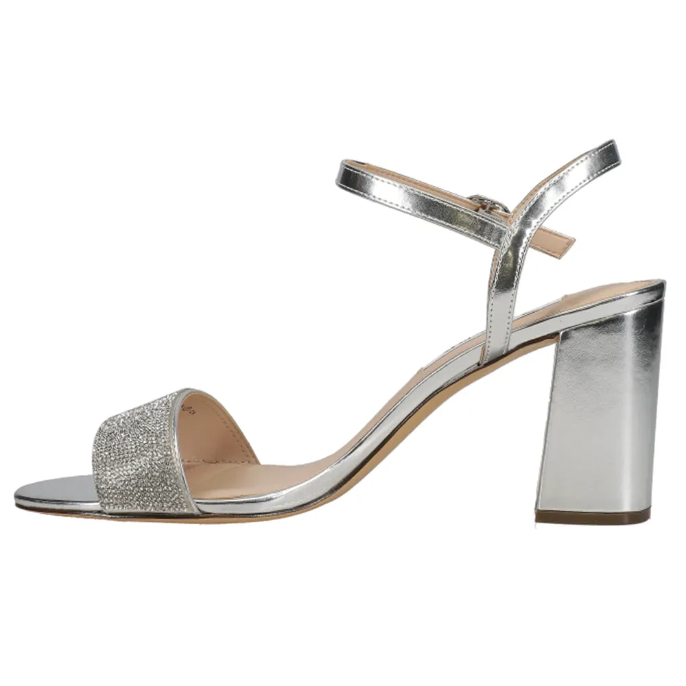 Haven Metallic Rhinestone Wedding Block Heel Sandals