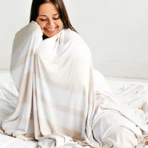 Heather Oatmeal Stripe Oversized Cloud Blanket®