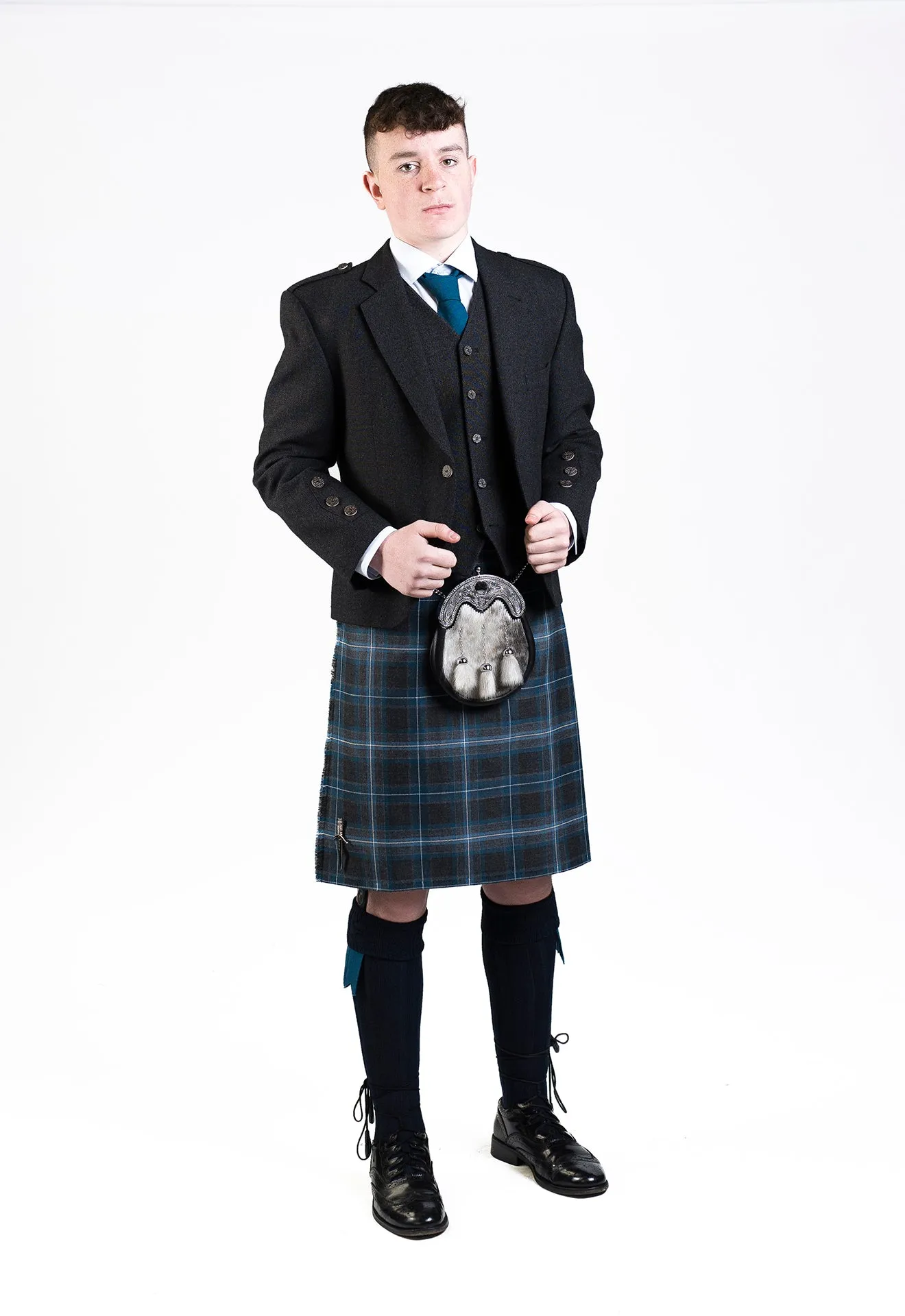 Hebridean Hoolie / Charcoal Holyrood Kilt Hire Outfit