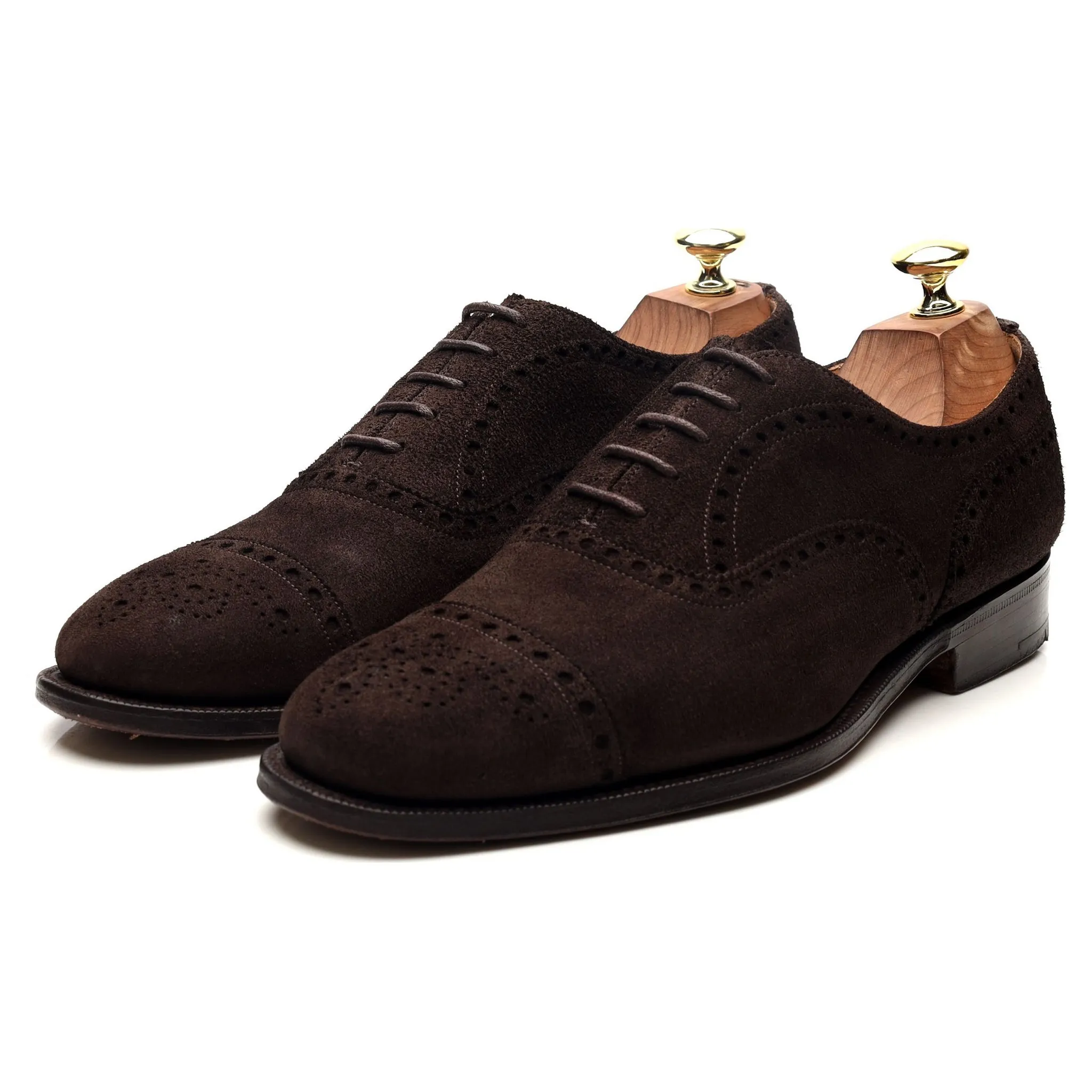 'Highgrove' Dark Brown Suede Oxford Brogues UK 7.5 F