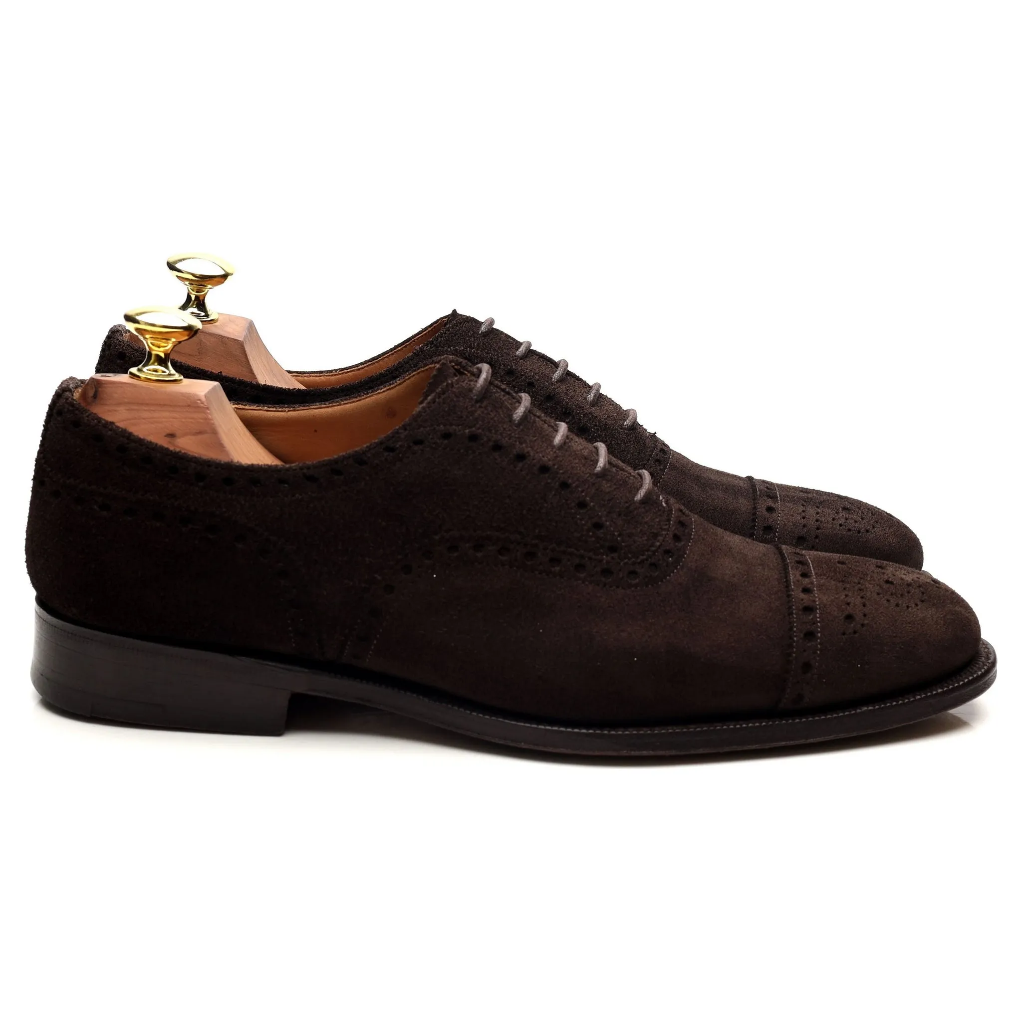 'Highgrove' Dark Brown Suede Oxford Brogues UK 7.5 F