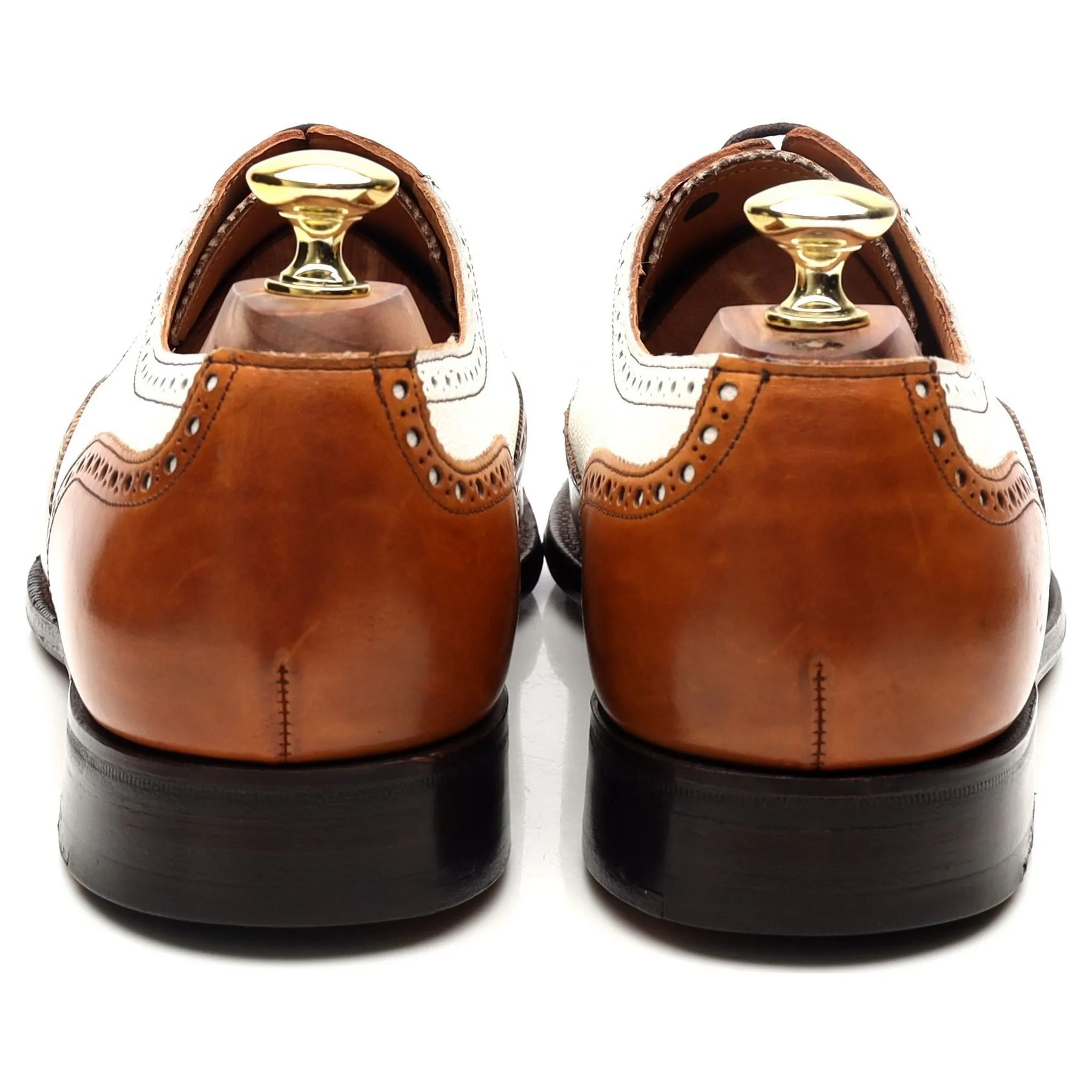 'Hyde' Tan Brown Brown White Leather Spectator Brogues UK 7 F