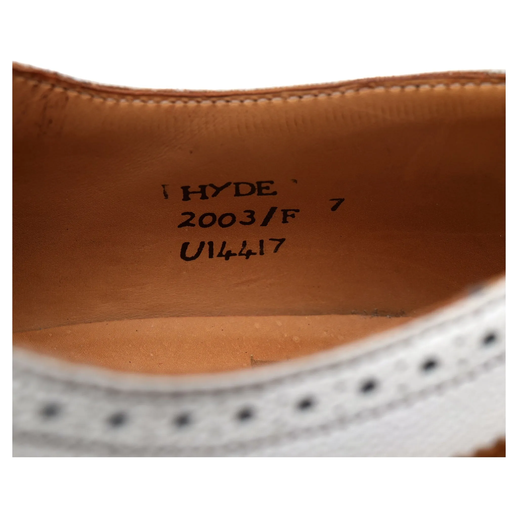 'Hyde' Tan Brown Brown White Leather Spectator Brogues UK 7 F