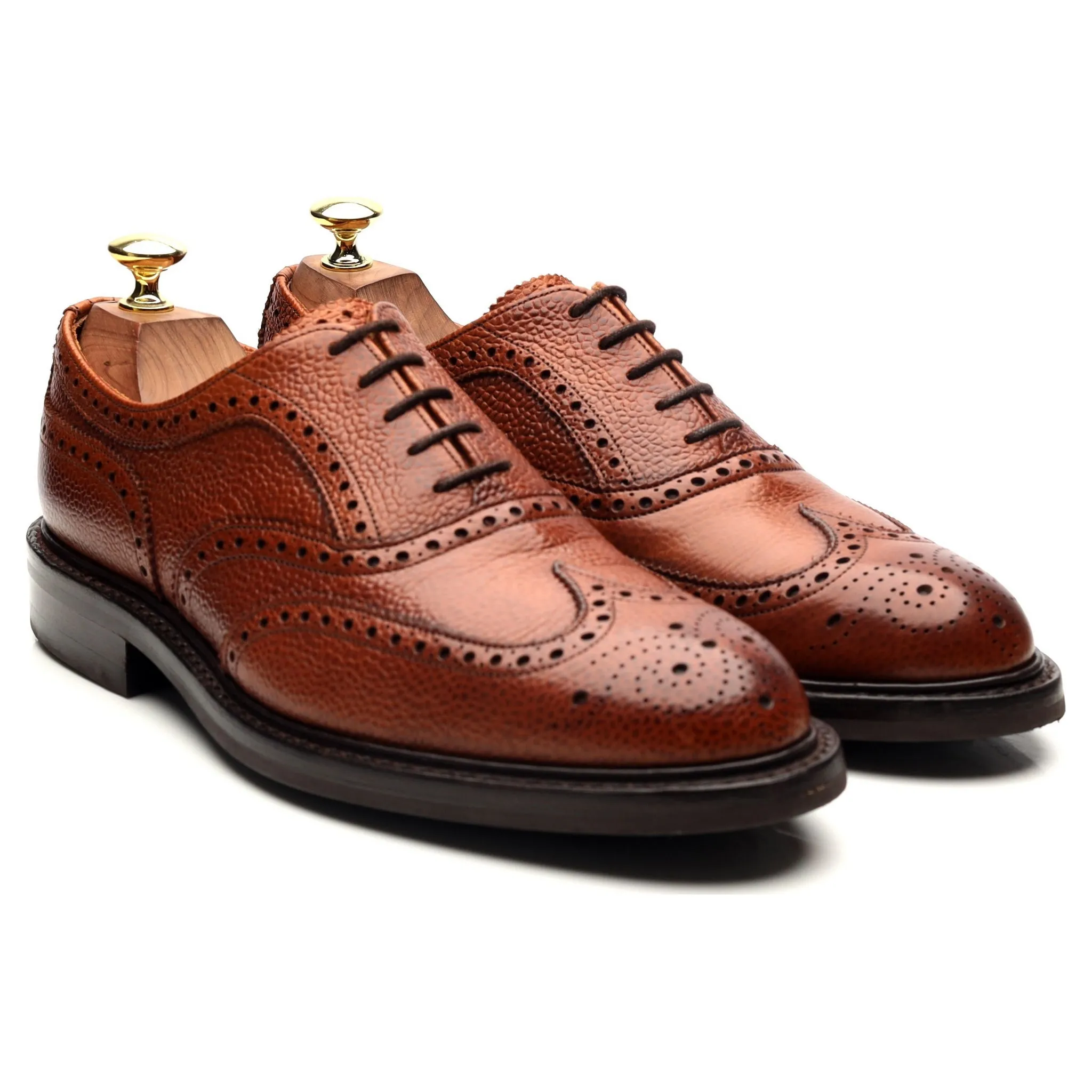 'Hythe ll' Tan Brown Leather Oxford Brogues UK 7 F