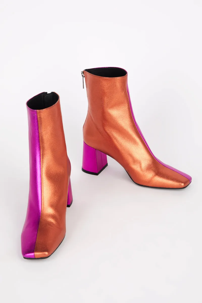 Intentionally Blank Tabatha Heeled Booties in Acid Combo