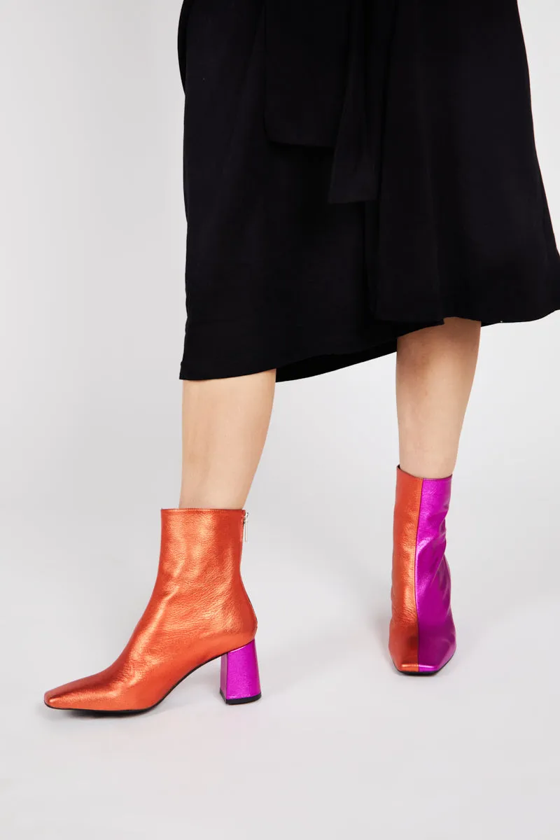 Intentionally Blank Tabatha Heeled Booties in Acid Combo