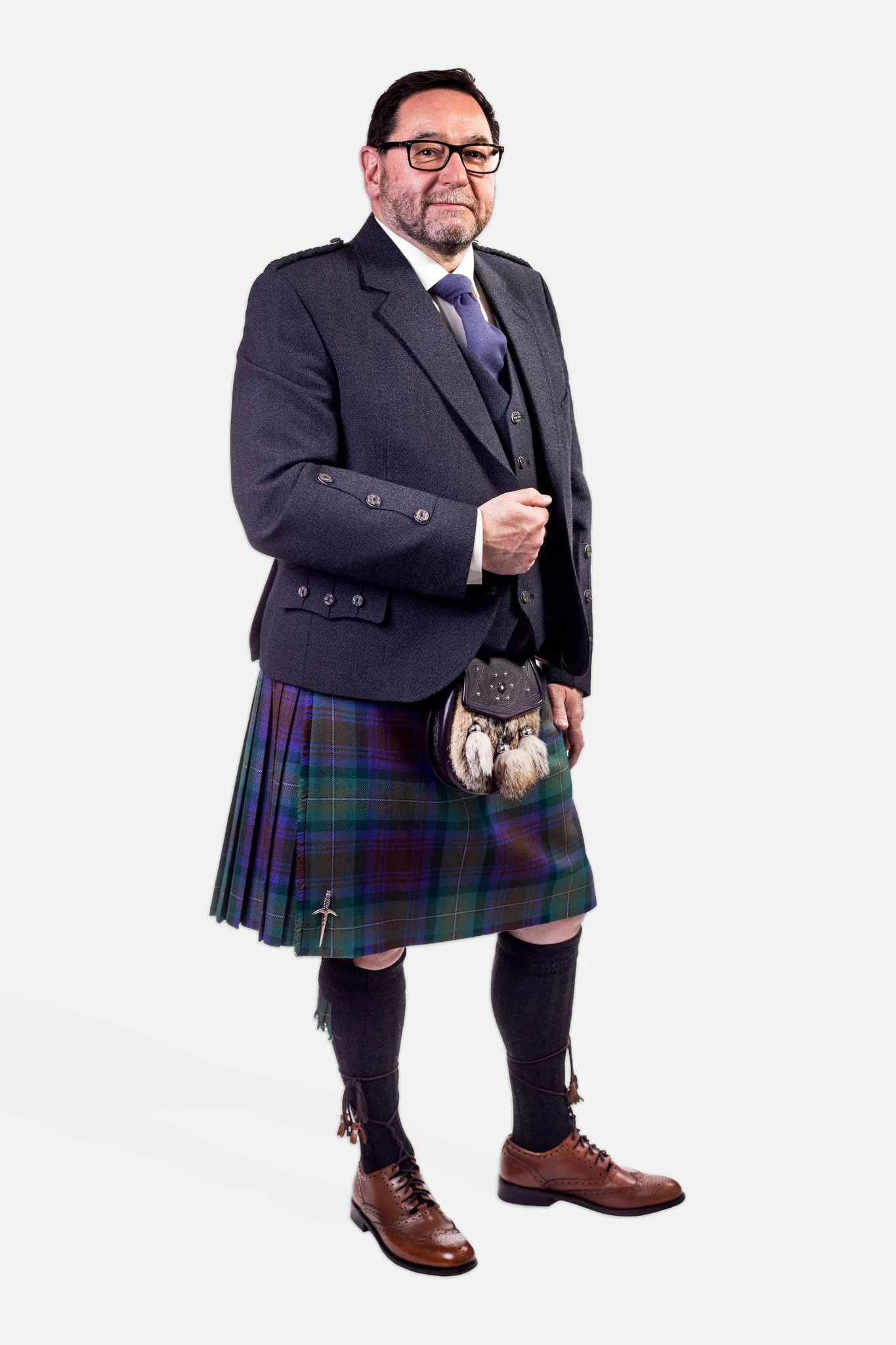 Isle of Skye / Charcoal Holyrood Kilt Hire Outfit