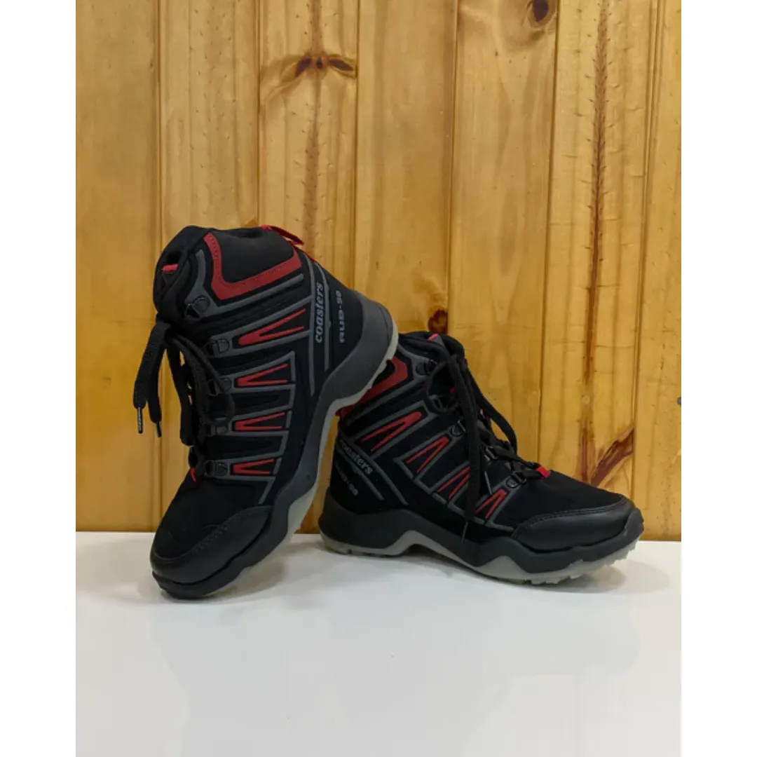 JAG Himalayan Series High Ankle Hiking & Trekking Shoes | Black-Red | Water - Repellent | Unisex