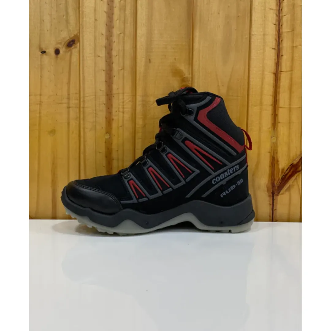 JAG Himalayan Series High Ankle Hiking & Trekking Shoes | Black-Red | Water - Repellent | Unisex