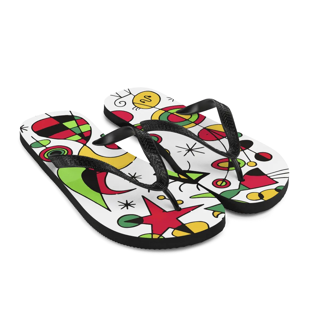 Joan Miro Peces de Colores (Colorful Fish) Artwork Flip-Flops