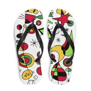 Joan Miro Peces de Colores (Colorful Fish) Artwork Flip-Flops