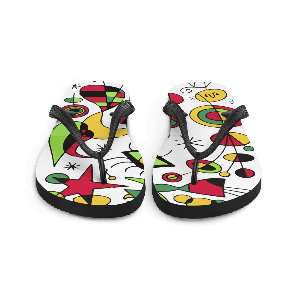 Joan Miro Peces de Colores (Colorful Fish) Artwork Flip-Flops