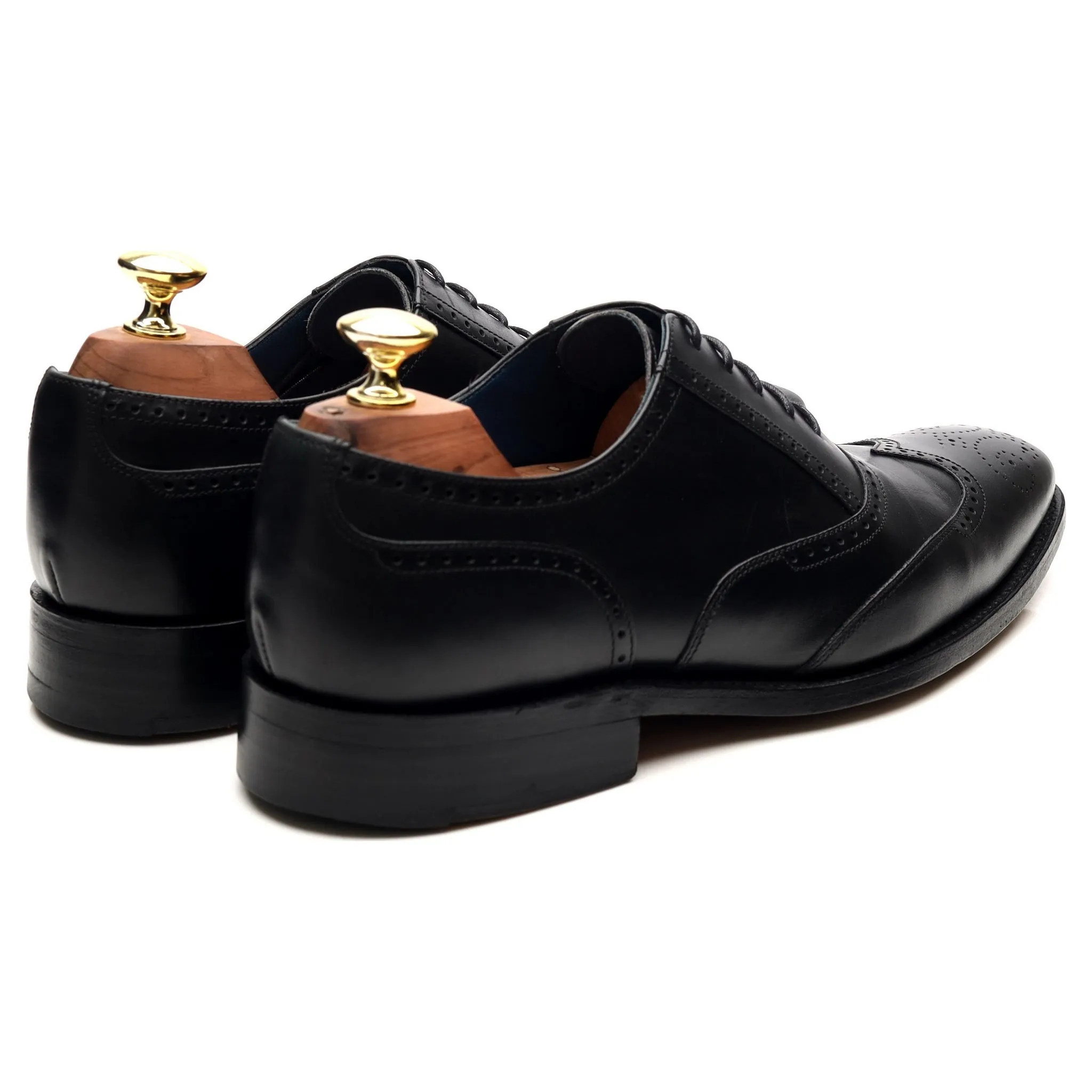 'Johnny' Black Leather Brogues UK 7.5 F