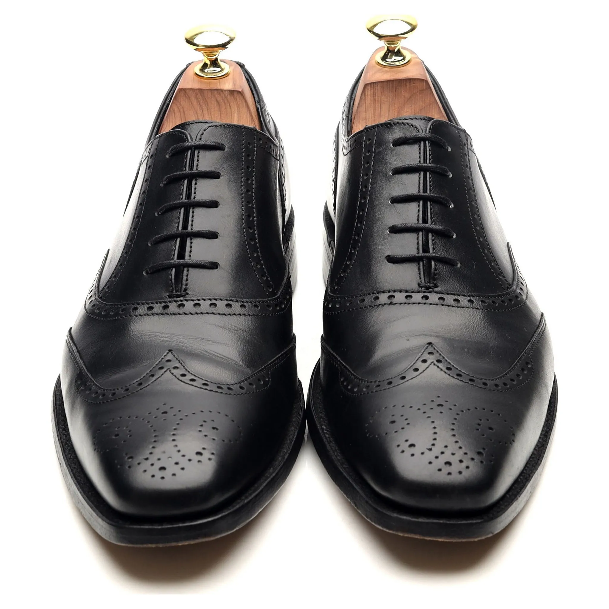 'Johnny' Black Leather Brogues UK 7.5 F