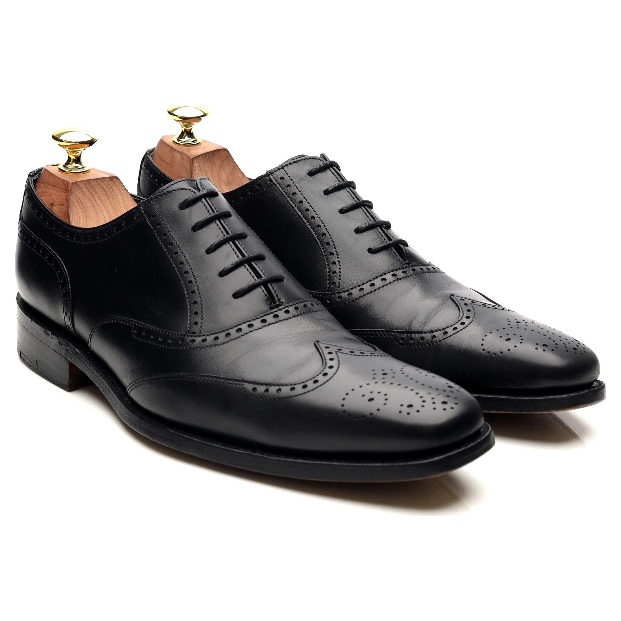 'Johnny' Black Leather Brogues UK 7.5 F