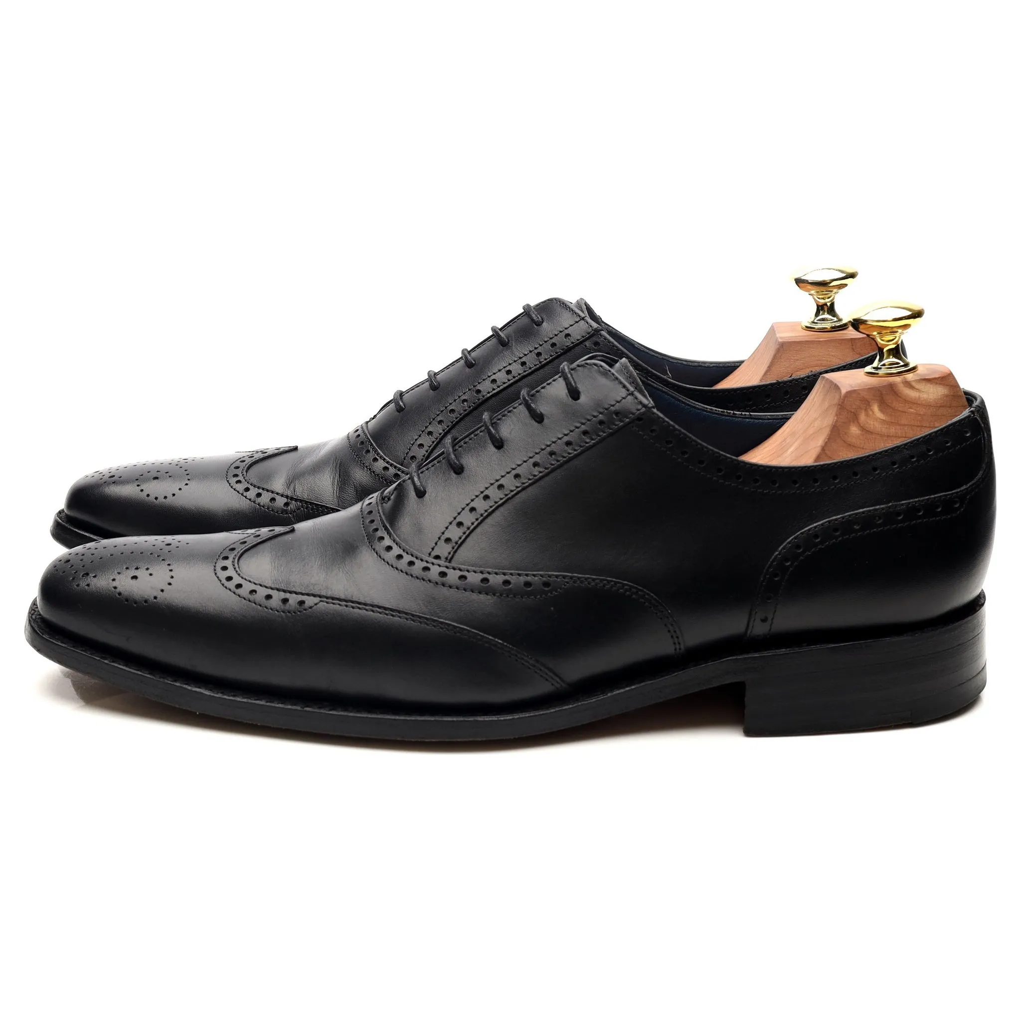 'Johnny' Black Leather Brogues UK 7.5 F