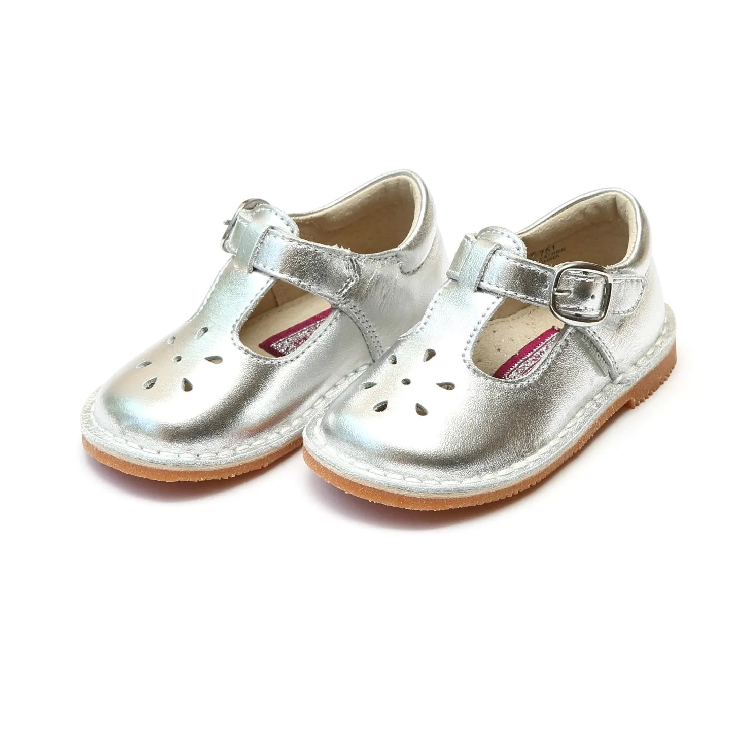 Joy Metallic Stitch Down Leather T-Strap Mary Jane