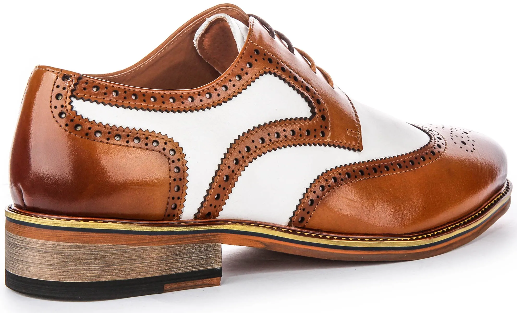 Justinreess England Brogues In Brown White For Men