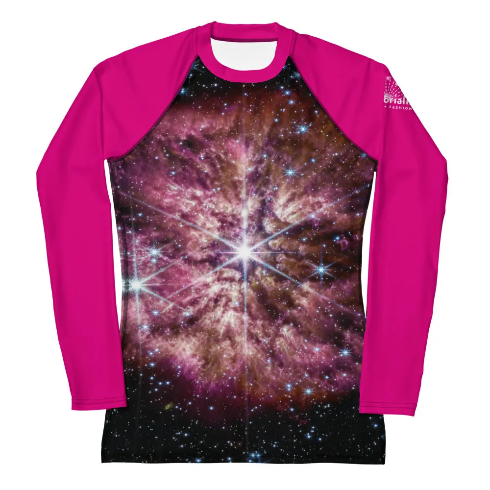 JWST Massive Star WR 124 Fitted/Curvy Rash Guard