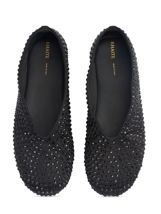 Khaite   5mm Marcy embellished satin flat shoes 