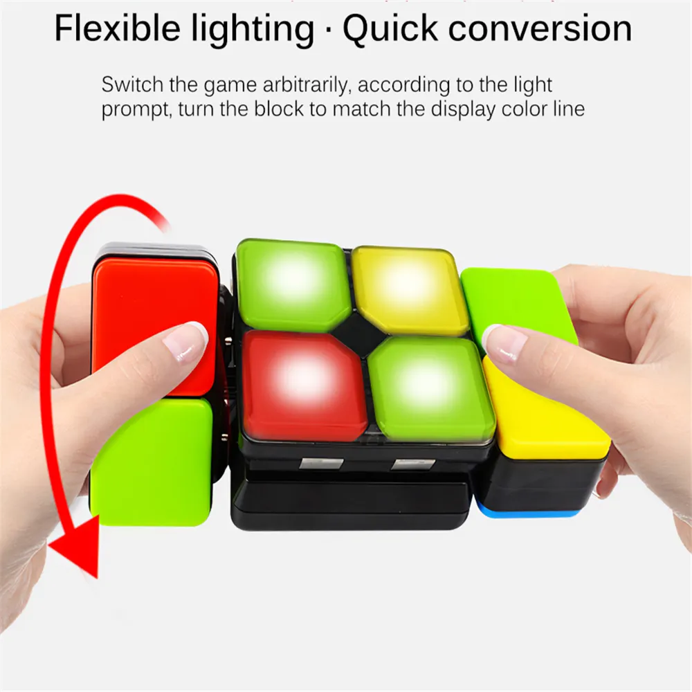 Kids Electronic Music Magic Cube Variety Flip Slide Novelty Puzzle Game Toy