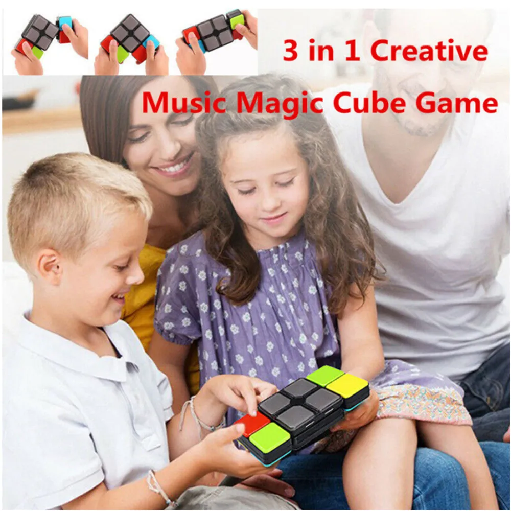 Kids Electronic Music Magic Cube Variety Flip Slide Novelty Puzzle Game Toy