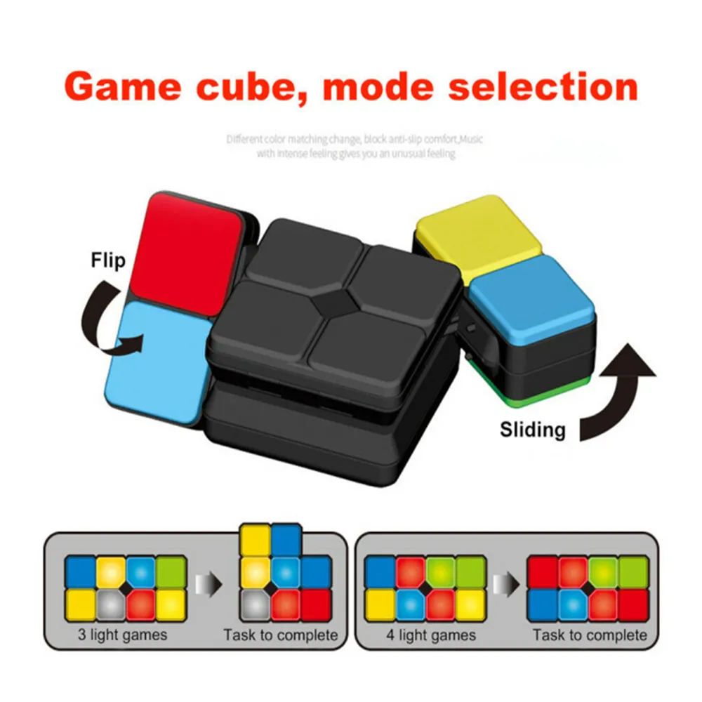 Kids Electronic Music Magic Cube Variety Flip Slide Novelty Puzzle Game Toy