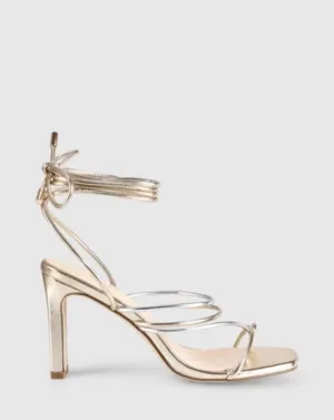 Killer Strappy Heels - Champagne Metallic