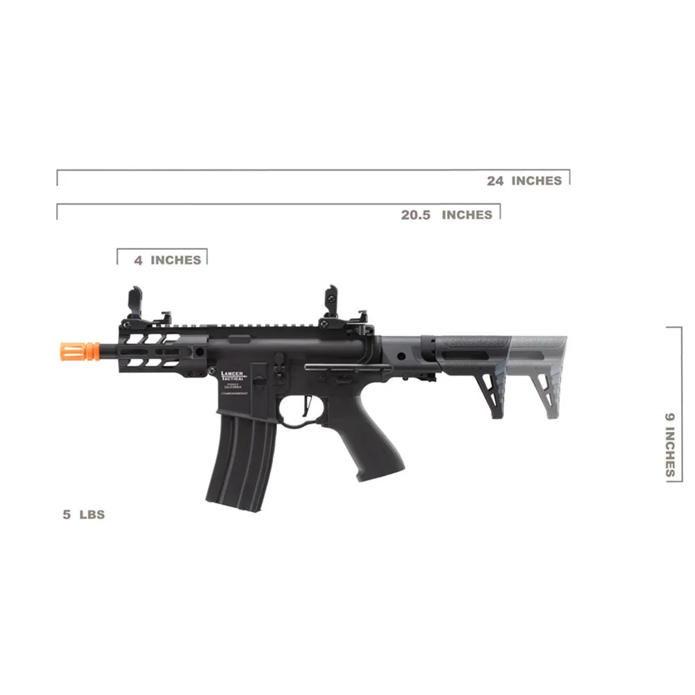 Lancer Tactical ProLine BATTLE HAWK 4" M-LOK Airsoft Rifle w/ PDW Stock