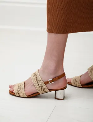 Leane Raffia Double Strap Sandal