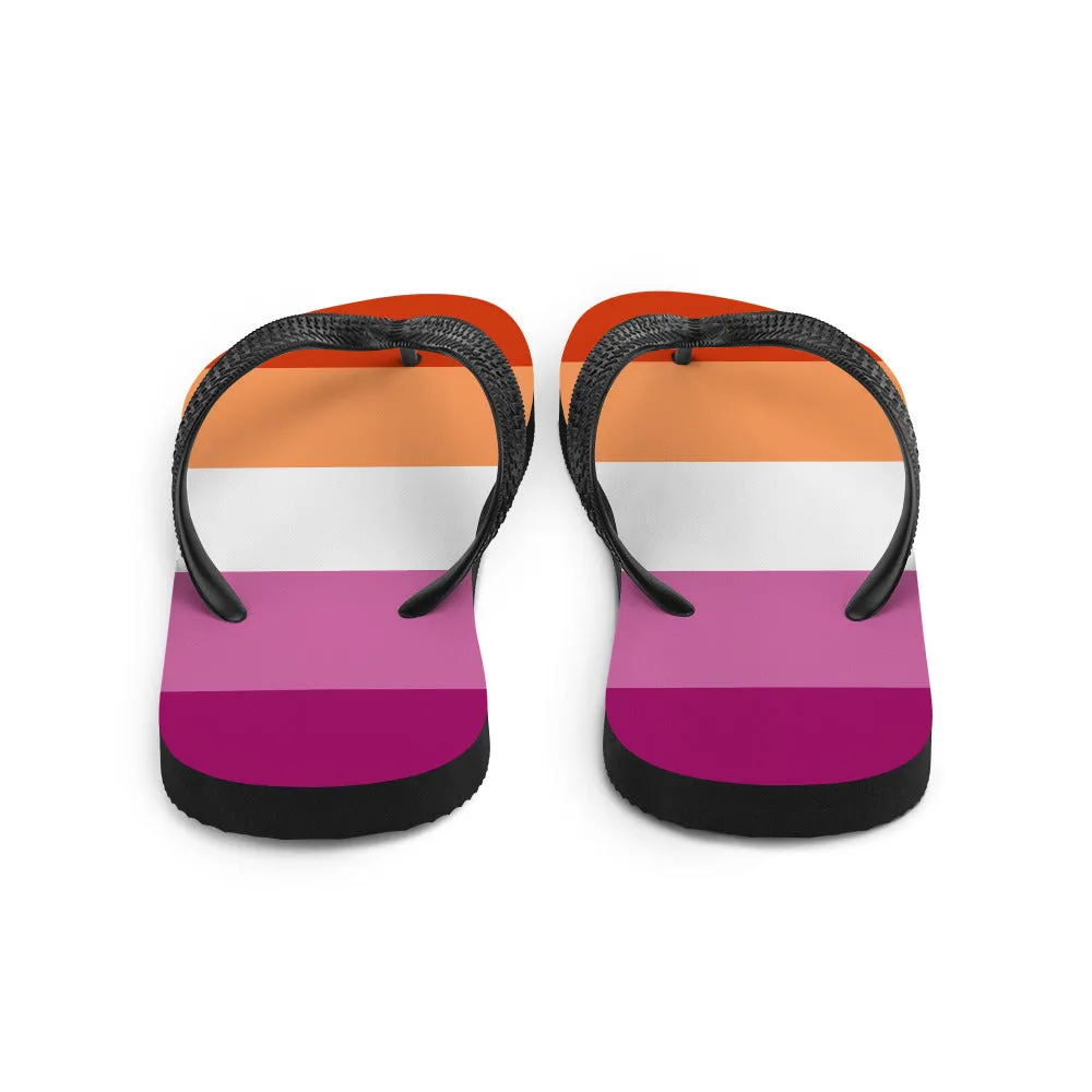 Lesbian 5 Stripe Flag Flip Flops