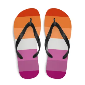 Lesbian 7 Stripe Flag Flip-Flops