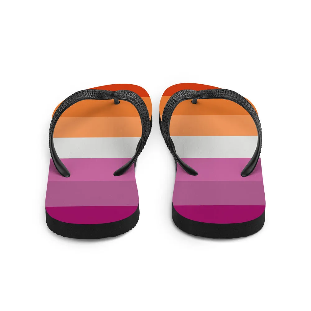 Lesbian 7 Stripe Flag Flip-Flops