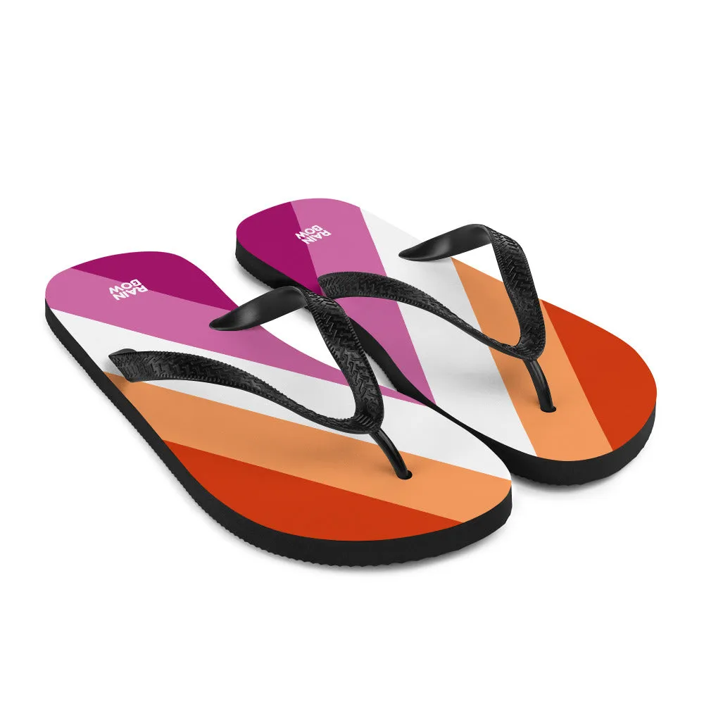 Lesbian Diagonal Pride Flag Flip-Flops